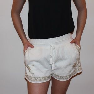 Embroidered drawstring shorts